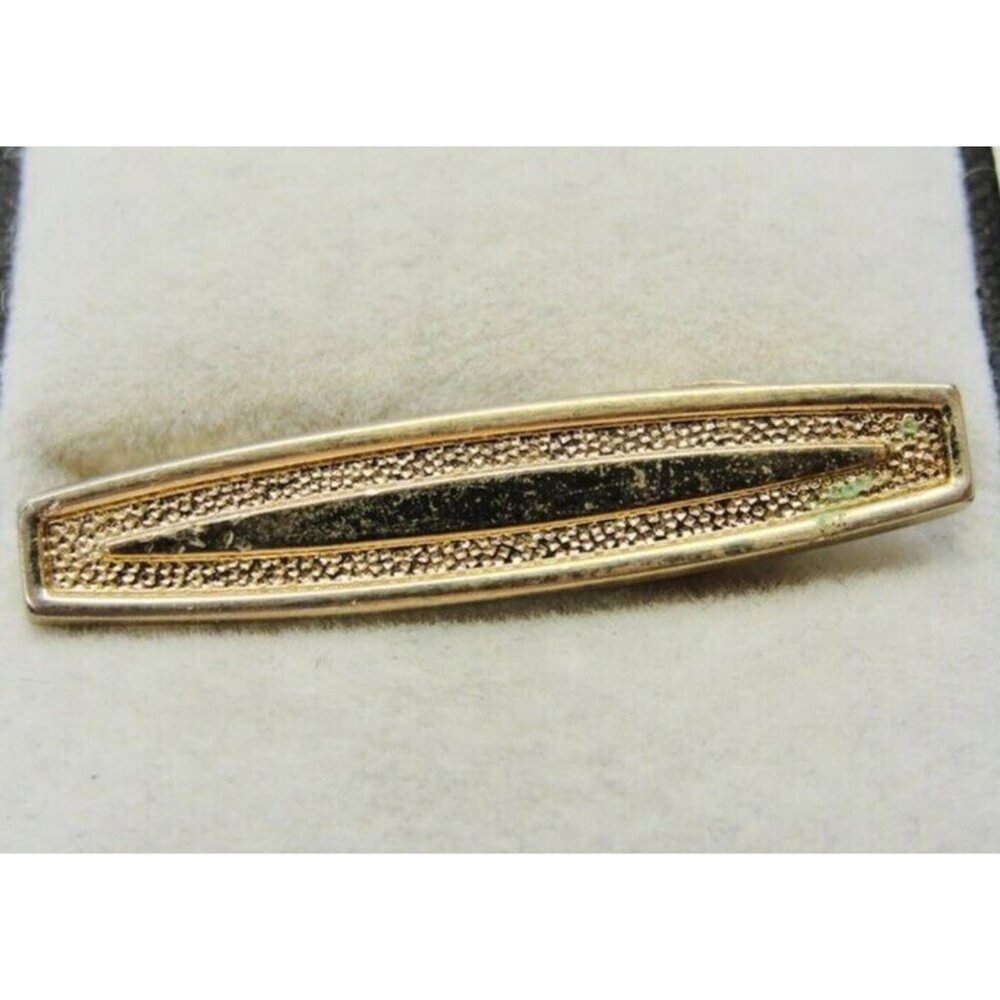 1 3/8" Hickok USA Vintage Neck Tie Clip Gold Tone Smooth and Textured